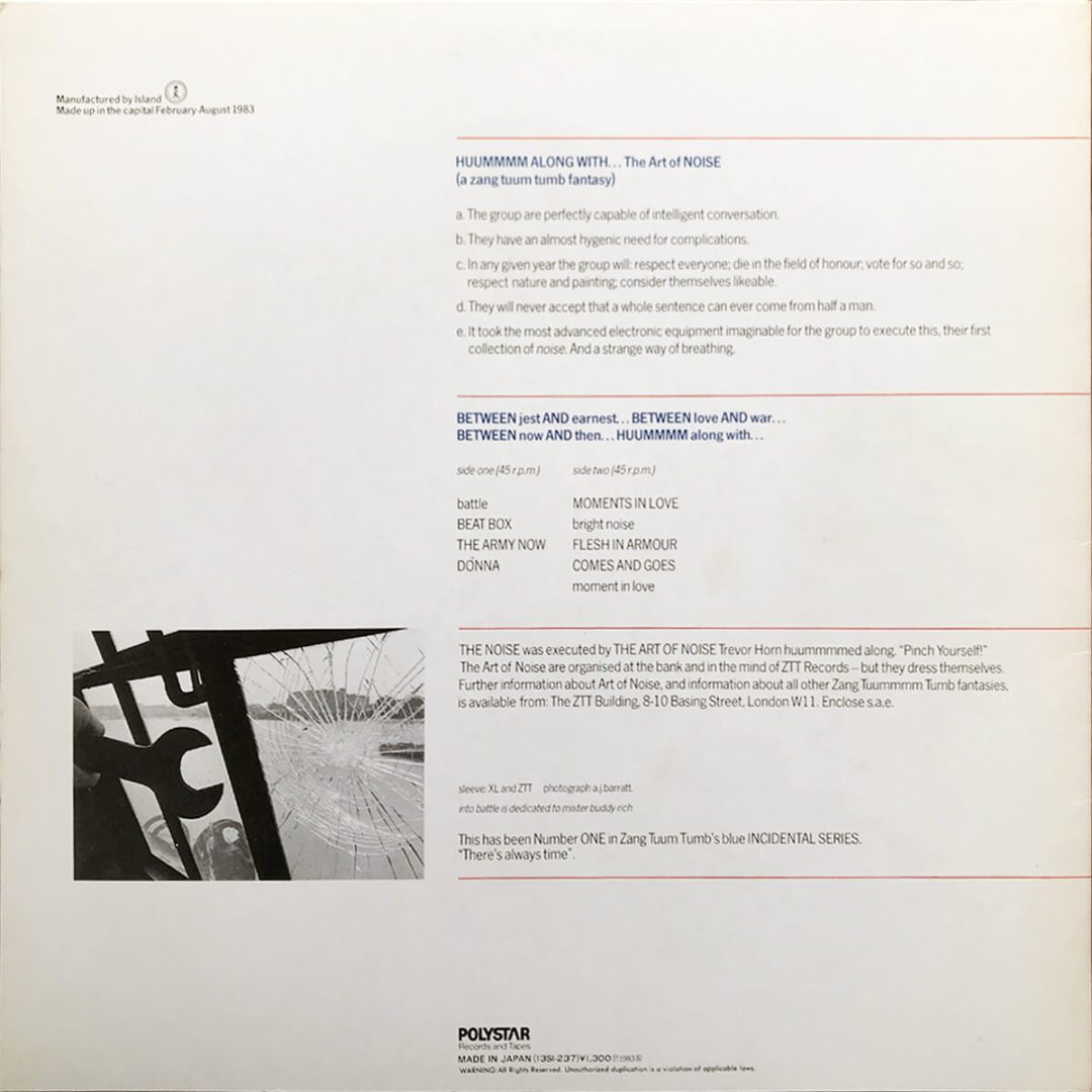 The Art Of Noise - Into Battle (Back Cover)